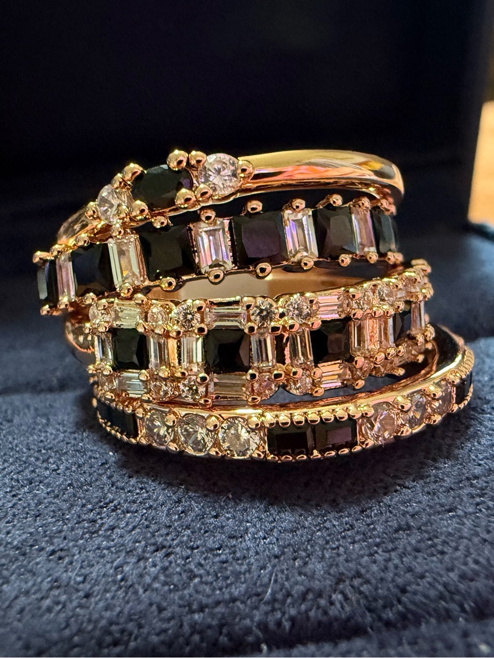 Bomb Party Delicates RG64209 Soft Fires In The Deep Dark Size 8 Rose Gold & Onyx